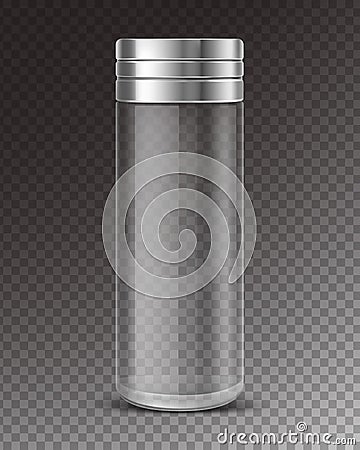 Empty glass salt shaker on transparent background Vector Illustration