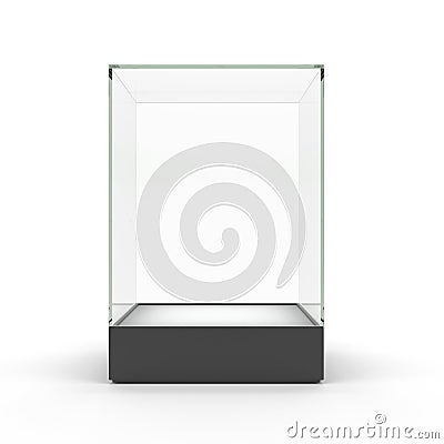 Empty glass showcase for exhibit isolated Stock Photo