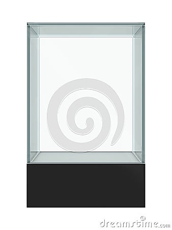 Empty glass showcase for exhibit isolated Cartoon Illustration