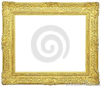 Empty golden frame Stock Photo