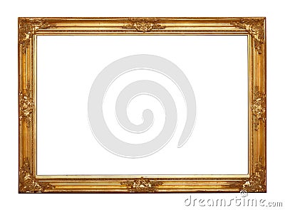 Empty golden frame Stock Photo