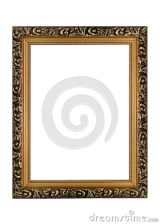 Empty golden Frame for picture or portrait Stock Photo