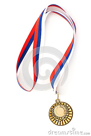 Empty golden medal template Stock Photo