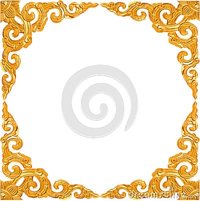 Empty golden vintage frame Stock Photo