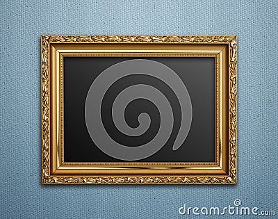 Empty golden vintage frame Stock Photo