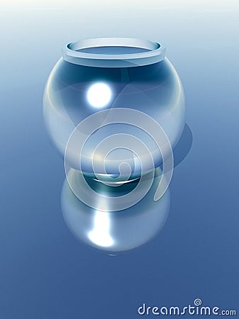 Empty Goldfish Bowl Stock Photo