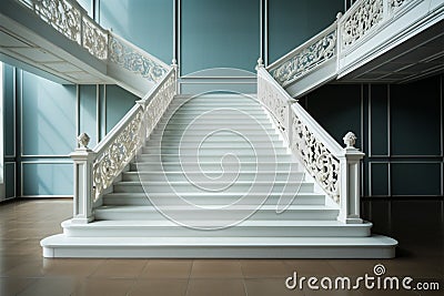 Empty, graceful stair steps reveal their inherent beauty Stock Photo