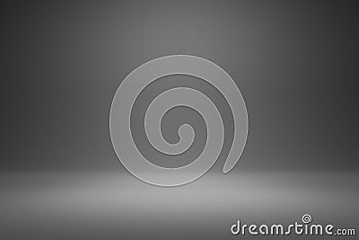 Empty gray background and spotlight with studio for showing or design. Blank backdrop made from cement material. Realistic 3D Stock Photo