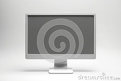 Empty gray screen computer isolated on white background. Isolated on white background. Generated AI Stock Photo