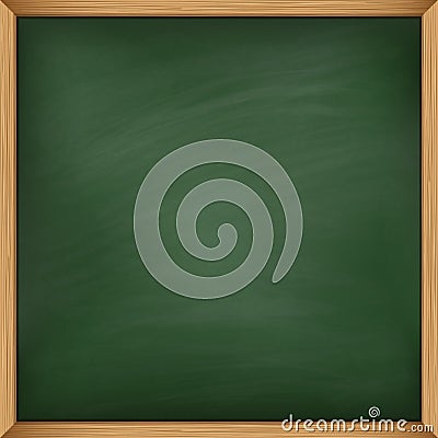Empty green chalkboard with wooden frame. Template Stock Photo