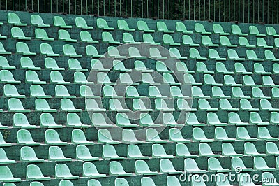 Empty green spectators seats Stock Photo