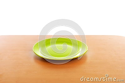 Empty green plate Stock Photo