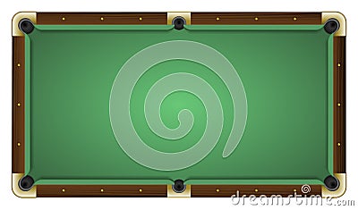 Empty green pool table Cartoon Illustration