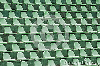 Empty green spectators seats Stock Photo