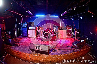 Empty grunge concert stage Stock Photo