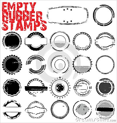 Empty Grunge Rubber Stamps Cartoon Illustration