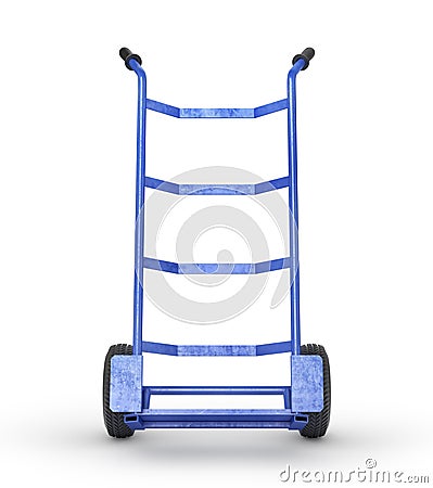 Empty hand truck in front view Cartoon Illustration