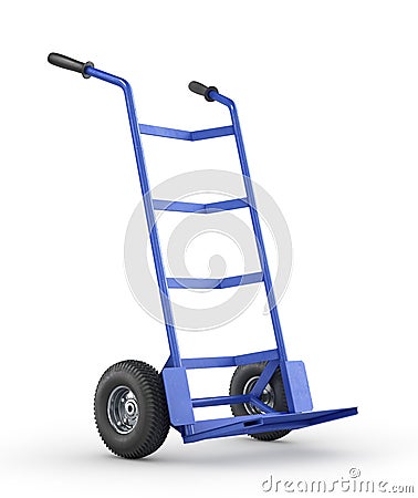 Empty hand truck isolation on a white background. Cartoon Illustration