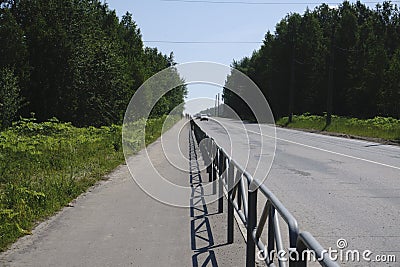 Empty highway quiet asphalt long Stock Photo