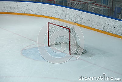 Empty hockey gate Stock Photo