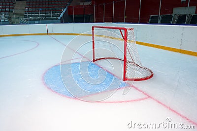 Empty hockey goal Stock Photo