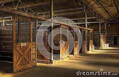 Empty Horse Barn Stock Photo