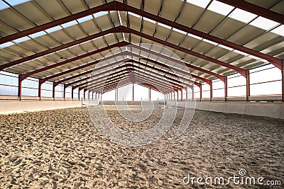 An empty horse riding hall. Stock Photo