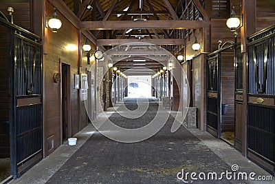 Empty horse stable Stock Photo