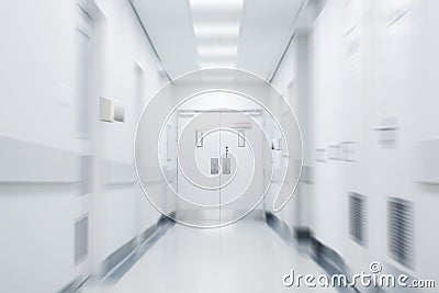 Empty hospital corridor Stock Photo