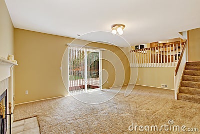 Empty house interior. Living room with walkout deck Stock Photo