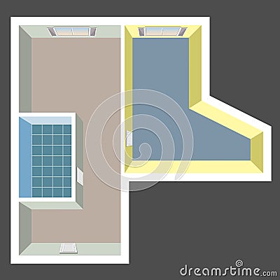 Empty house plan top view Vector Illustration