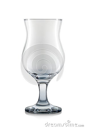 Empty hurricane cocktail glass on white Stock Photo