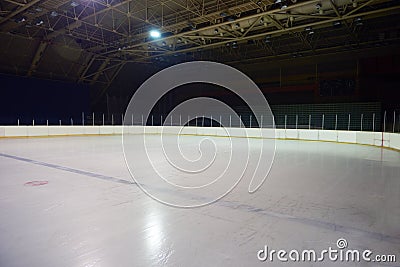 Empty ice rink, hockey arena Stock Photo