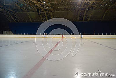 Empty ice rink, hockey arena Stock Photo