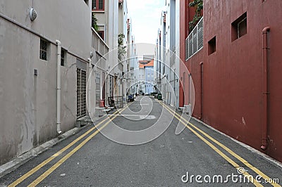 Empty Inner City Street Stock Photo