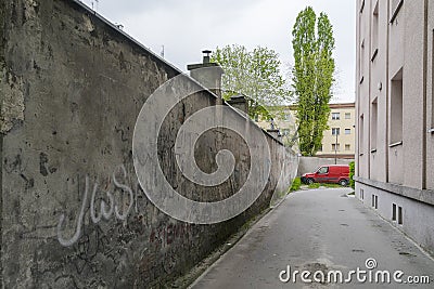 Empty Inner City Street Stock Photo