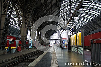 Empty Interior Frankfurt Train Station Platform Arches Editorial Stock Photo
