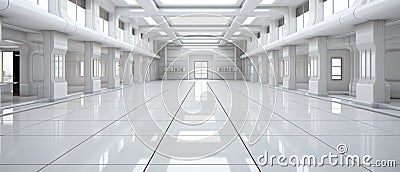 large space modern empty interior room space, modern floor with a contemporary interior space for media movie production Stock Photo