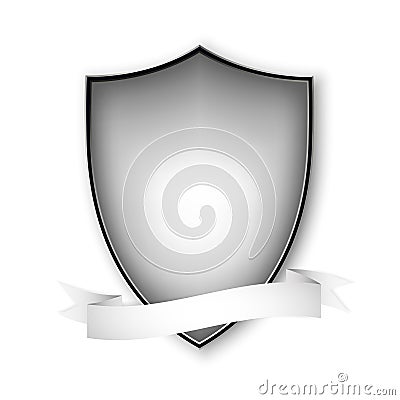 Empty isolated metal shield on white. Vector Vector Illustration