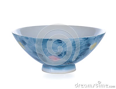 Empty japanese bowl on white Stock Photo