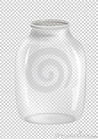 Empty jar on transparent background. Vector Vector Illustration