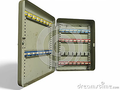 Empty keyholder. Secure access and control access to the premises Stock Photo