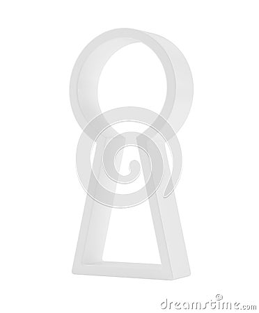 Empty keyhole on white background. 3d rendering Stock Photo