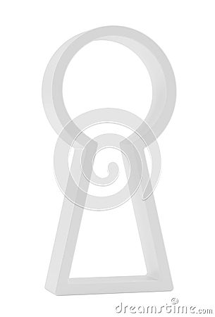 Empty keyhole on white background. 3d rendering Stock Photo