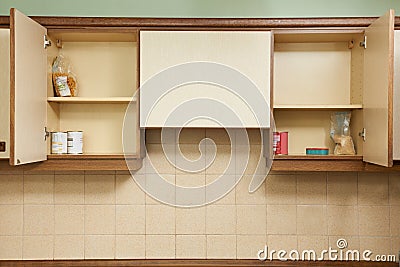 Empty Kitchen Cupboards Stock Photo