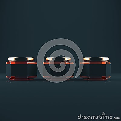 Empty label honey jars Stock Photo