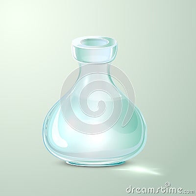 Empty laboratory flask Cartoon Illustration