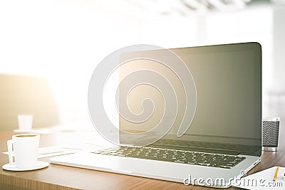 Empty laptop screen Stock Photo