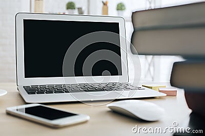 Empty laptop side Stock Photo