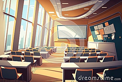 Empty lecture and conference hall in university.Interior meeting room Stock Photo